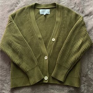 Tradlands Shelter Cotton Cardigan Olive Women’s Small Green Cardigan Sweater